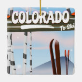 Ornement En Céramique Colorado À Ski ! (Dos)