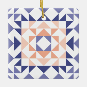 Ornement En Céramique Coloré moderne bloc de courtepointe géométrique vi