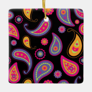 Ornement En Céramique Coloré Paisley sans couture Motif