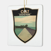 Ornement En Céramique Colt State Park Rhode Island Vintage (Gauche)