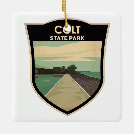 Ornement En Céramique Colt State Park Rhode Island Vintage (Devant)