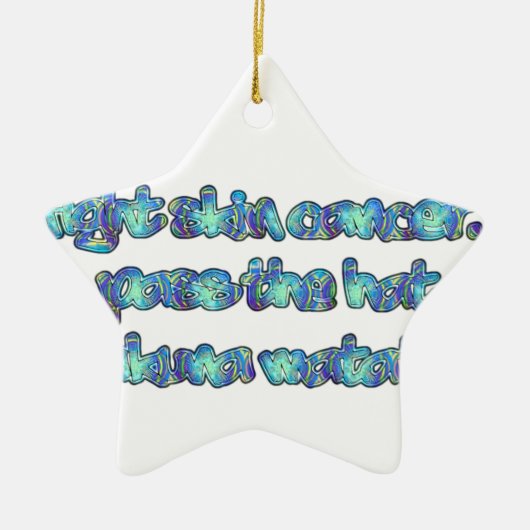 Ornement En Céramique Combattre le cancer de la peau, passer le Casquett (Devant)