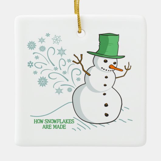 Ornement En Céramique Comment les flocons de neige sont fabriqués (Devant)