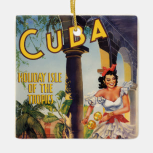 Ornement En Céramique Commission Touristique Vintage Cuba Tropiques Voya