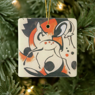 Ornement En Céramique Composition avec deux cerfs par Franz Marc