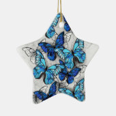 Ornement En Céramique Composition des papillons blancs et bleus (Droite)