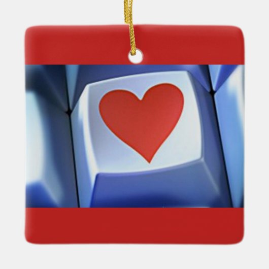 ORNEMENT EN CÉRAMIQUE COMPUTER HEART FOR THE COMPUTER PERSON ORNAMENT (Devant)