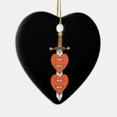 Ornement En Céramique Conception classique de tatouage de poignard et de (Droite)