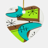 Ornement En Céramique Conception de boomerang inspirée par ère atomique (Dos)