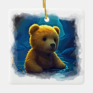 Ornement En Céramique Conception de dessin animé d'ours en peluche pour