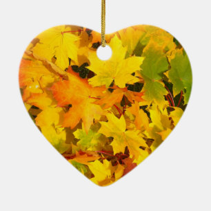Ornement En Céramique Conception de feuille de couleurs d'automne de