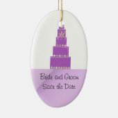 Ornement En Céramique Conception de gâteaux Mariages mauve et violet (Droite)