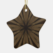 Ornement En Céramique Conception de kaléidoscope à fleurs Brown rustique (Gauche)