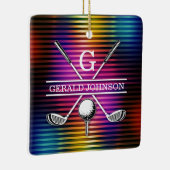 Ornement En Céramique Conception de monogramme de golf couleur personnal (Droite)