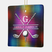 Ornement En Céramique Conception de monogramme de golf couleur personnal (Gauche)