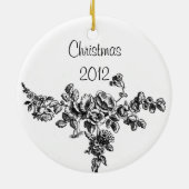 Ornement En Céramique Conception parisienne de damassé noire et blanche (Dos)