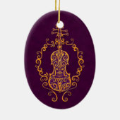 Ornement En Céramique Conception pourpre d'or complexe de violon (Dos)