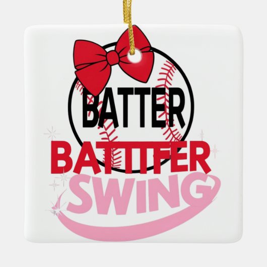 Ornement En Céramique Conception Sur Le Thème Du Baseball "Batter Batter (Devant)