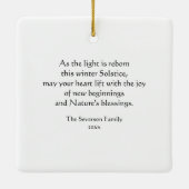 Ornement En Céramique Cônes de pin rustique Joyeux Yule (Dos)