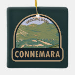 Ornement En Céramique Connemara National Park Irlande Douze Bens Travel<br><div class="desc">Conception vectorielle du Connemara. Le parc comprend des montagnes,  des tourbières,  des landes,  des prairies et des forêts.</div>