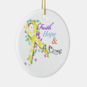 Ornement En Céramique Conscience de Cancer d'enfance (Droite)