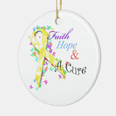 Ornement En Céramique Conscience de Cancer d'enfance (Gauche)