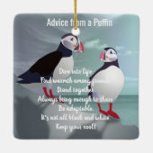 Ornement En Céramique Conseil d'un design Puffin (Dos)