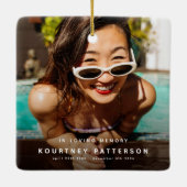 Ornement En Céramique Conserver des photos commémoratives modernes Noël (Dos)