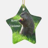 Ornement En Céramique Consommation de Groundhog (Gauche)