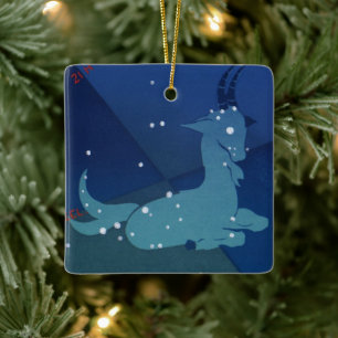 Ornement En Céramique Constellation du Capricorne, Zodiaque vintage, Ast