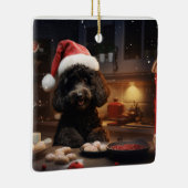 Ornement En Céramique Cookies de Noël de caniche Festive (Droite)