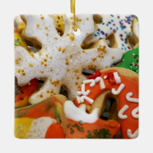 Ornement En Céramique Cookies de Noël II Cuisson festive colorée