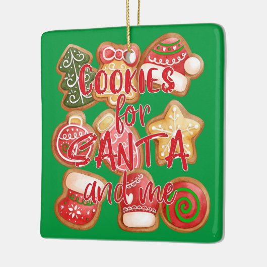 Ornement En Céramique Cookies Pour Père Noël Et Moi - Noël (Gauche)