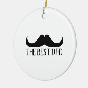 Ornement En Céramique Cool Le meilleur papa Black Mustache Fête des père
