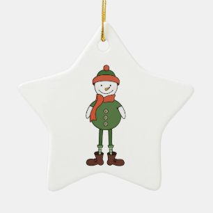 Ornement En Céramique Cool Snowman