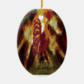 Ornement En Céramique Coq 2017 du feu
