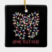 Ornement En Céramique Coquette Bow Personalized Christmas Lights Holiday (Devant)