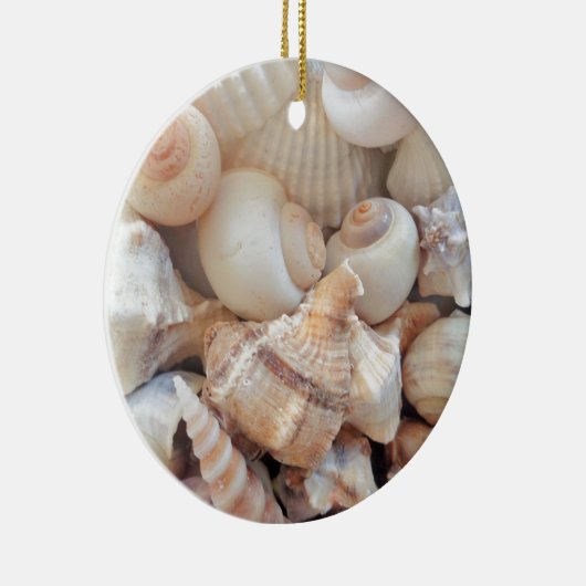 Ornement En Céramique Coquillages d'été ensoleillés, Sea Shells Beach Lo (Droite)