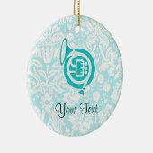 Ornement En Céramique Cor de harmonie turquoise (Droite)