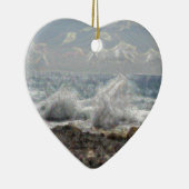 Ornement En Céramique Corail et vagues (Droite)