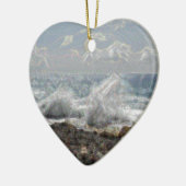 Ornement En Céramique Corail et vagues (Gauche)