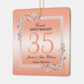 Ornement En Céramique Coral Gem & Parties scintillant 35e anniversaire d (Gauche)