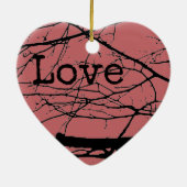 Ornement En Céramique Corbeau coeur craqué (Dos)