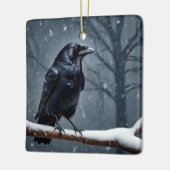 Ornement En Céramique Corbeau noir foncé (Gauche)