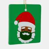 Ornement En Céramique coronavirus masque visage noir père Noël noël (Droite)