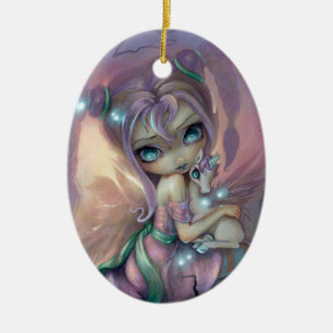 Ornement en céramique Coucher de soleil Licorne