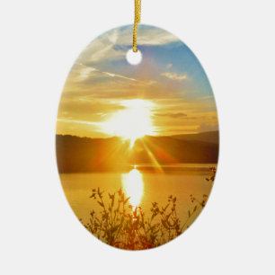 Ornement En Céramique Coucher de soleil sur le lac Arrowhead