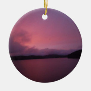 Ornement En Céramique Coucher de soleil violet sur le lac Arrowhead