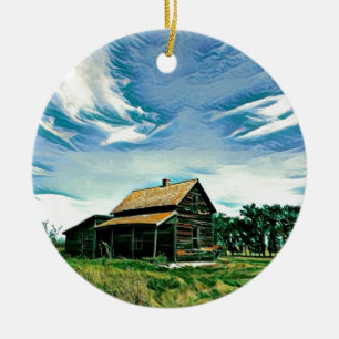 Ornement En Céramique Couleur de la ferme des Prairies canadiennes