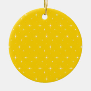 Ornement En Céramique Couleur De La Mode Jaune Et Blanc Des Étoiles Lum